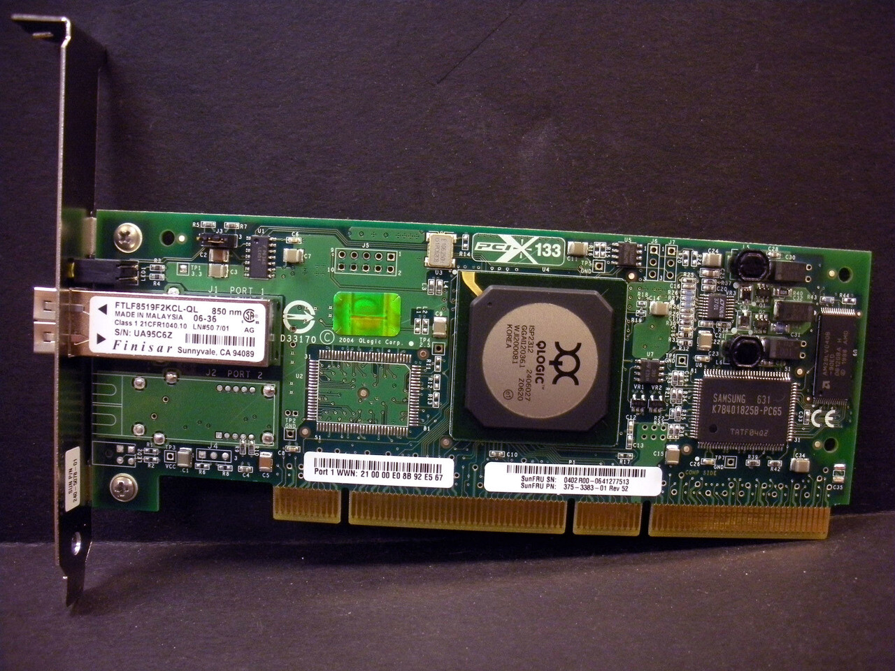 Sun 375-3383 2Gb PCI-X Single Fibre Channel Host Adapter SG-XPCI1FC-QL2