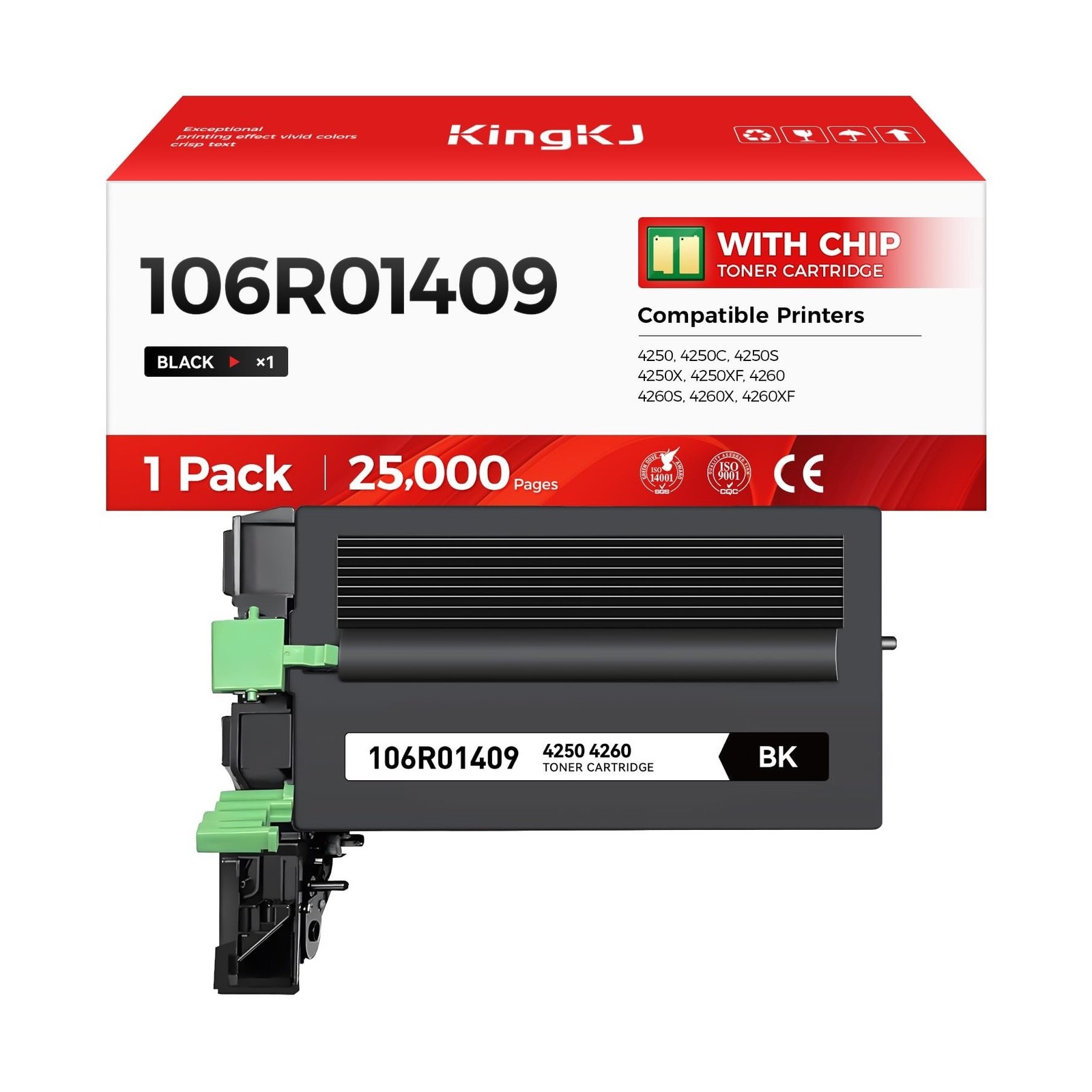 106R01409 Black High Capacity Toner Cartridge 1-Pack Replacement for Xerox 10...