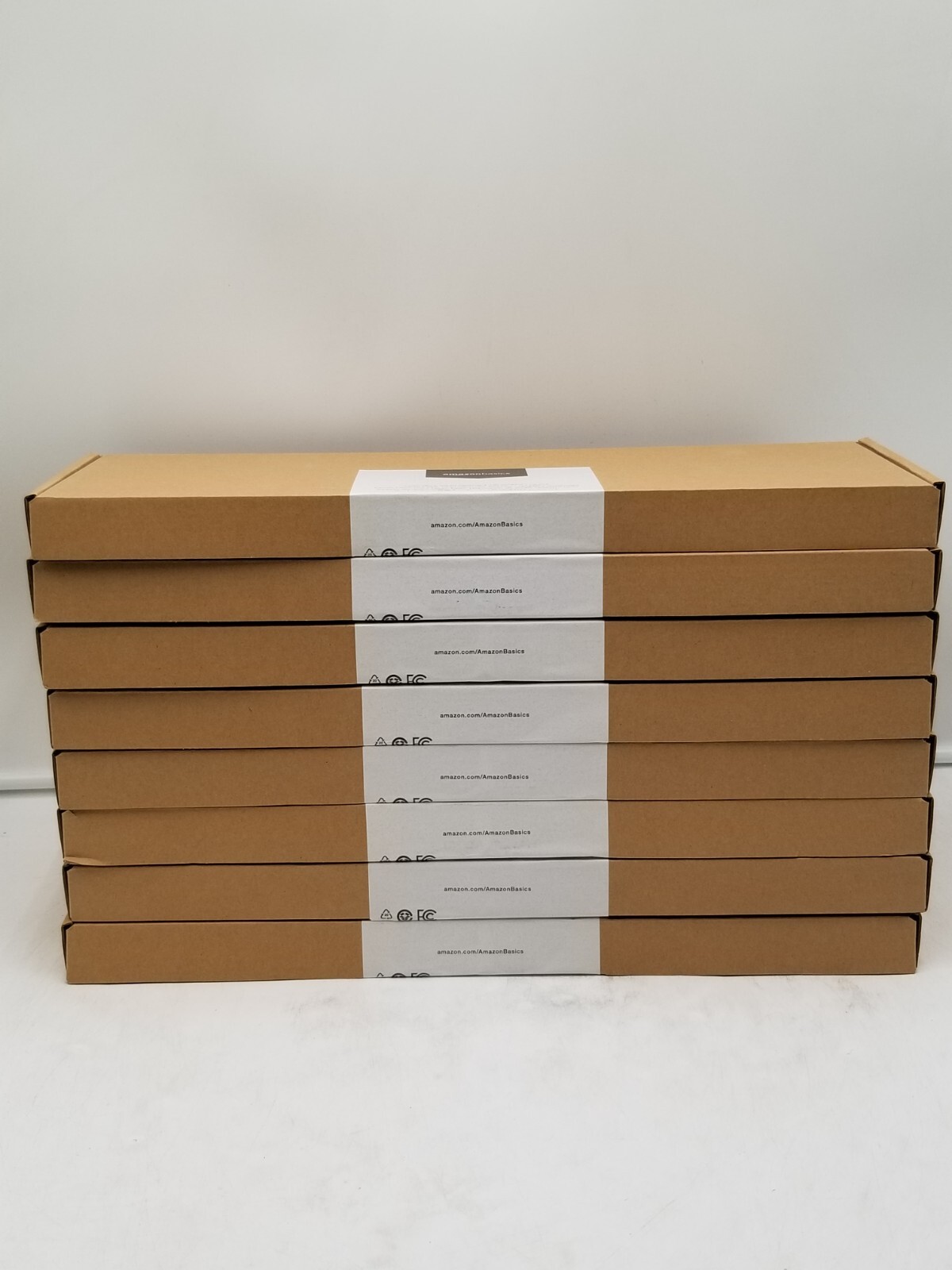 Lot of (8) Amazonbasics Wired USB Keyboard with US Layout (QWERTY), Matte Black