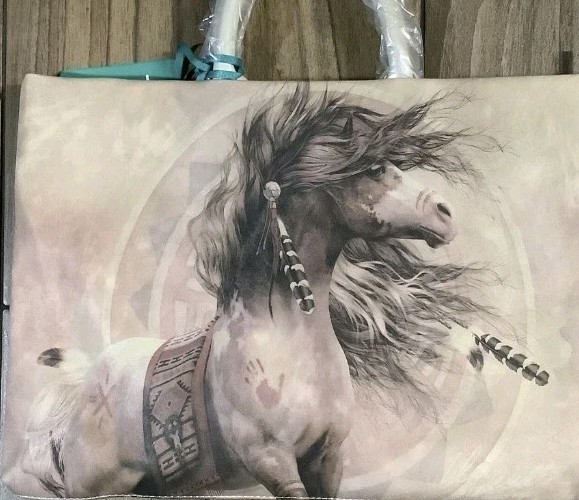 Montana West Horse Print 15 inch Laptop Sleeve Messenger Bag with Mini Bag