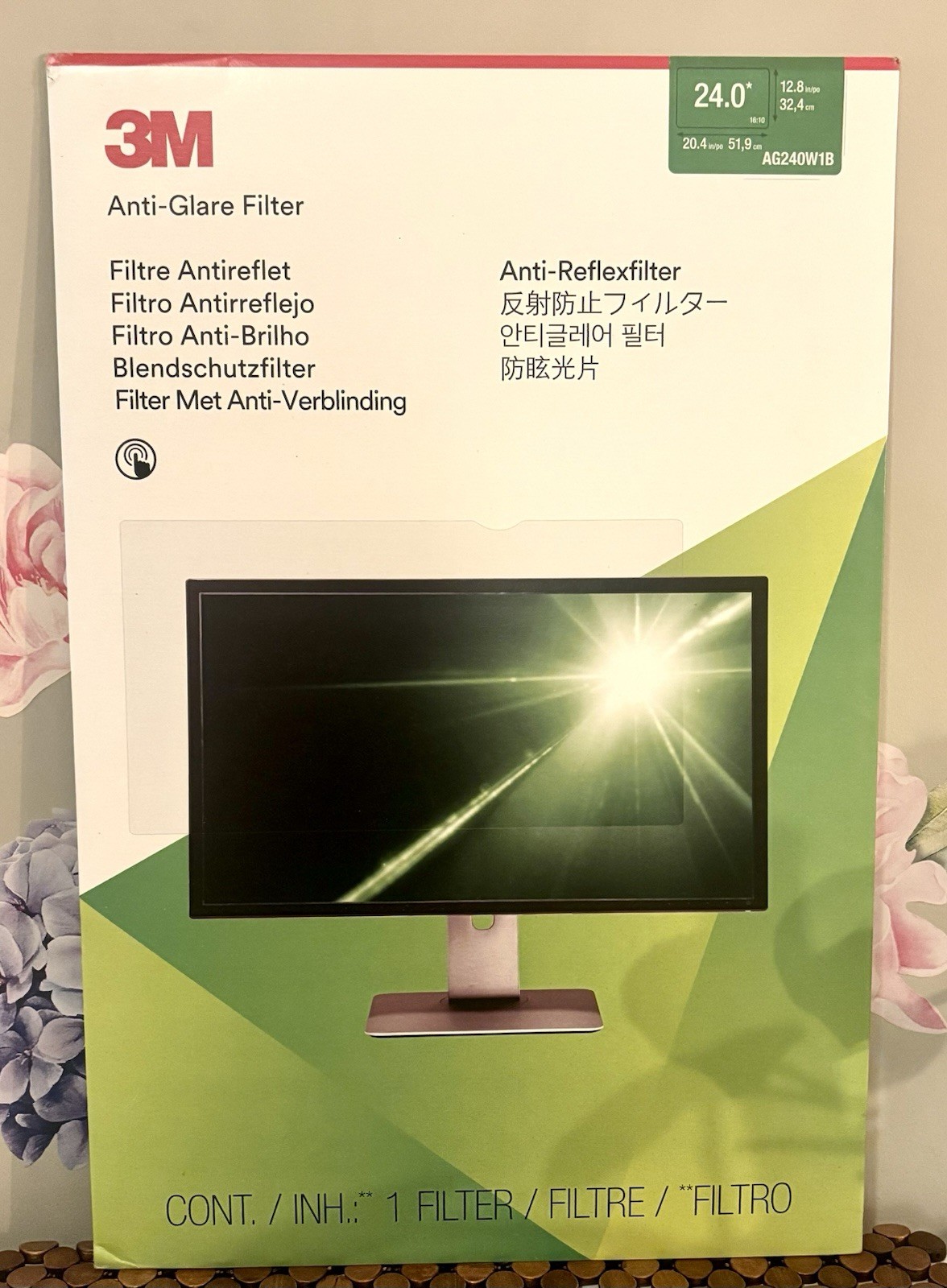 3M Anti-glare Filter f/24" Wide-screens 16:10 Clear AG240W1B