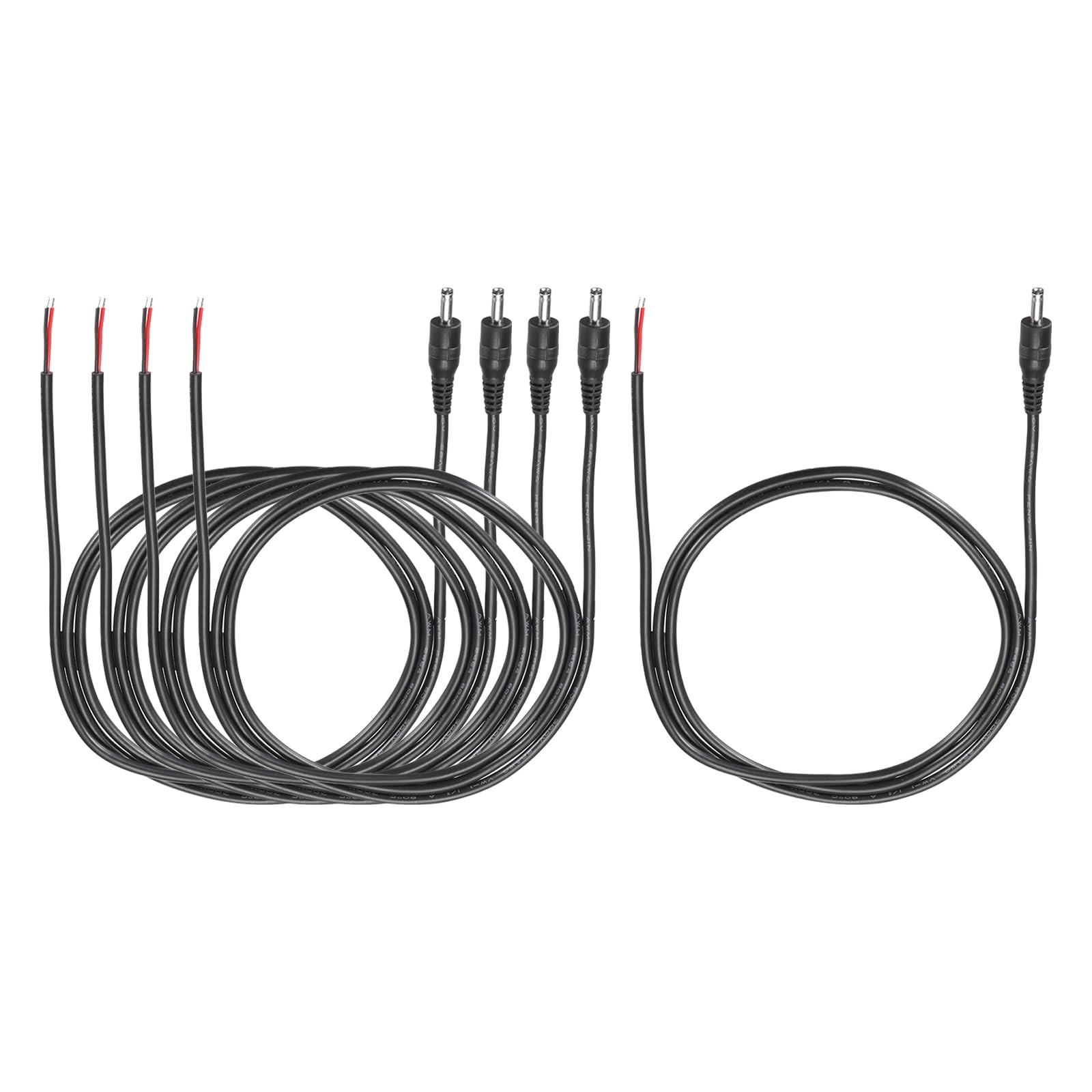 MECCANIXITY 5pcs DC Power Pigtails Cable, 3.5mm x 1.35mm Male x 100cm