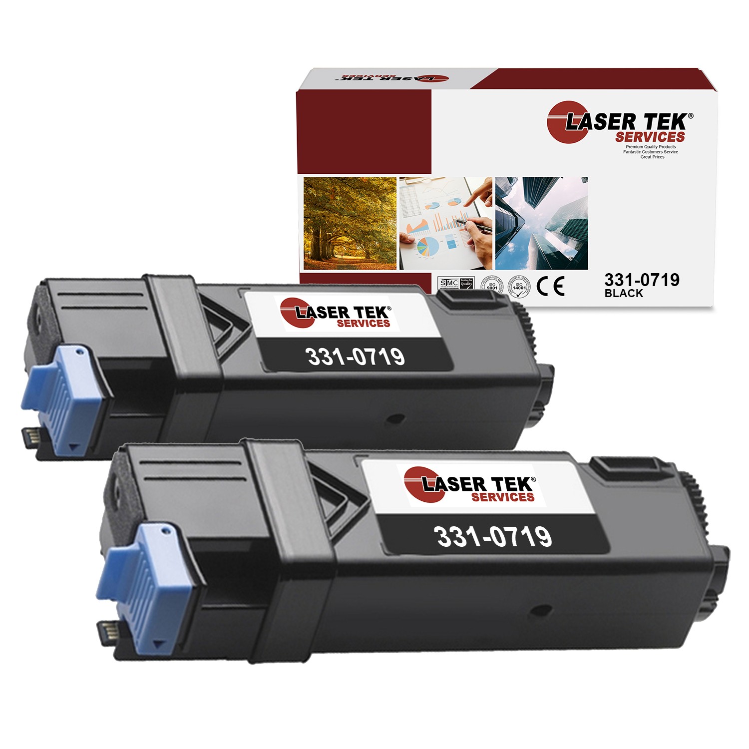 2Pk LTS 331-0719 Black Compatible for Dell 2150 2150CDN 2150CN Cartridge