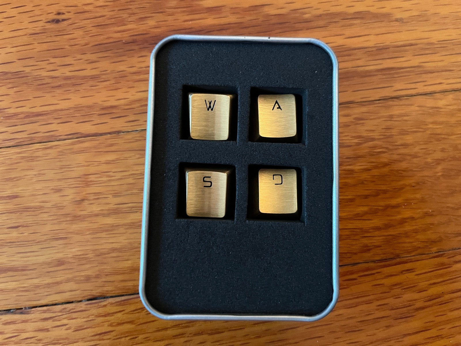 Metal Mechanical Cherry Profile Keycaps WASD Gold