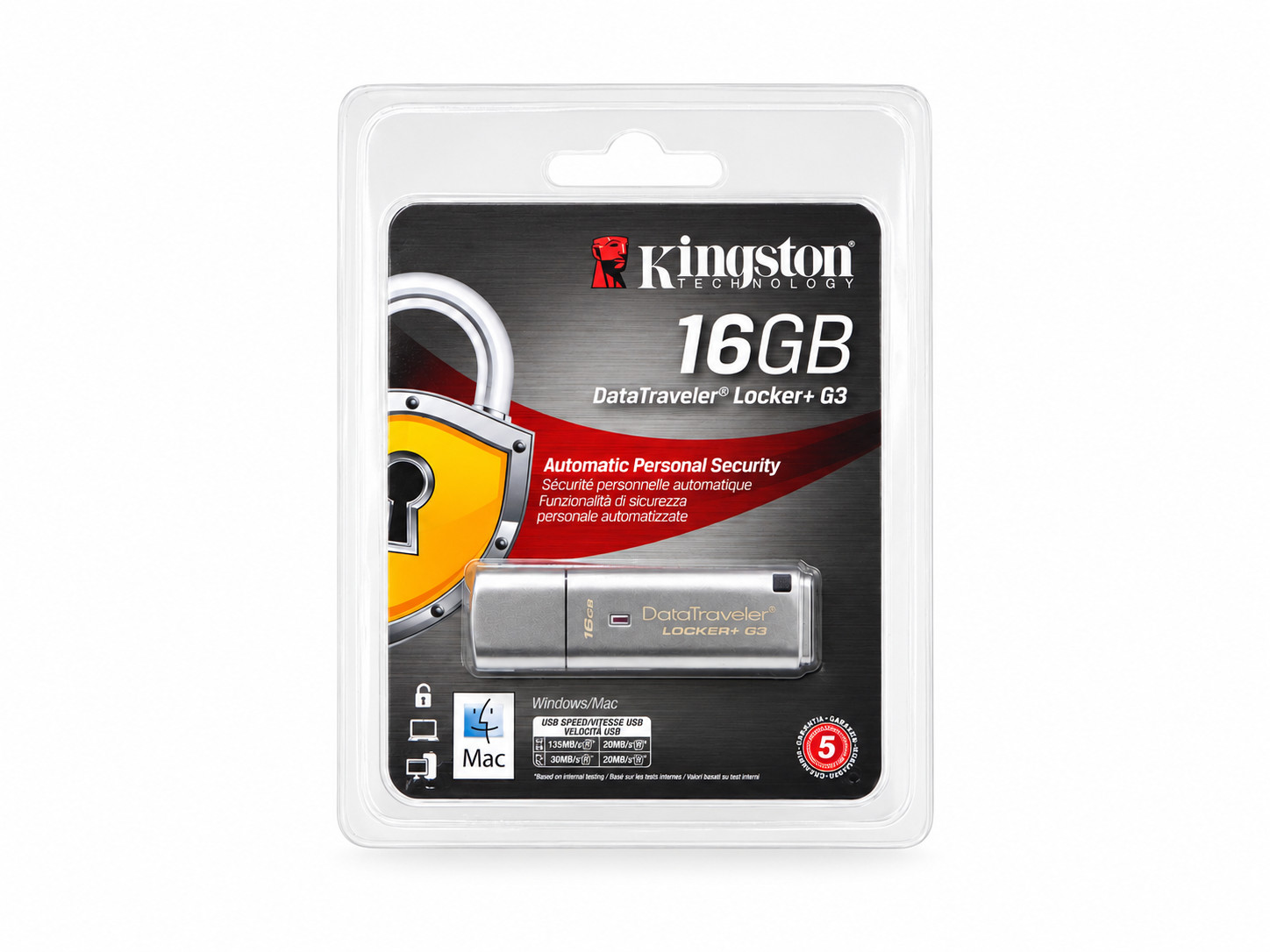 Kingston DataTraveler Locker+ G3 16GB Secure Encrypted USB Flash Drive Sealed