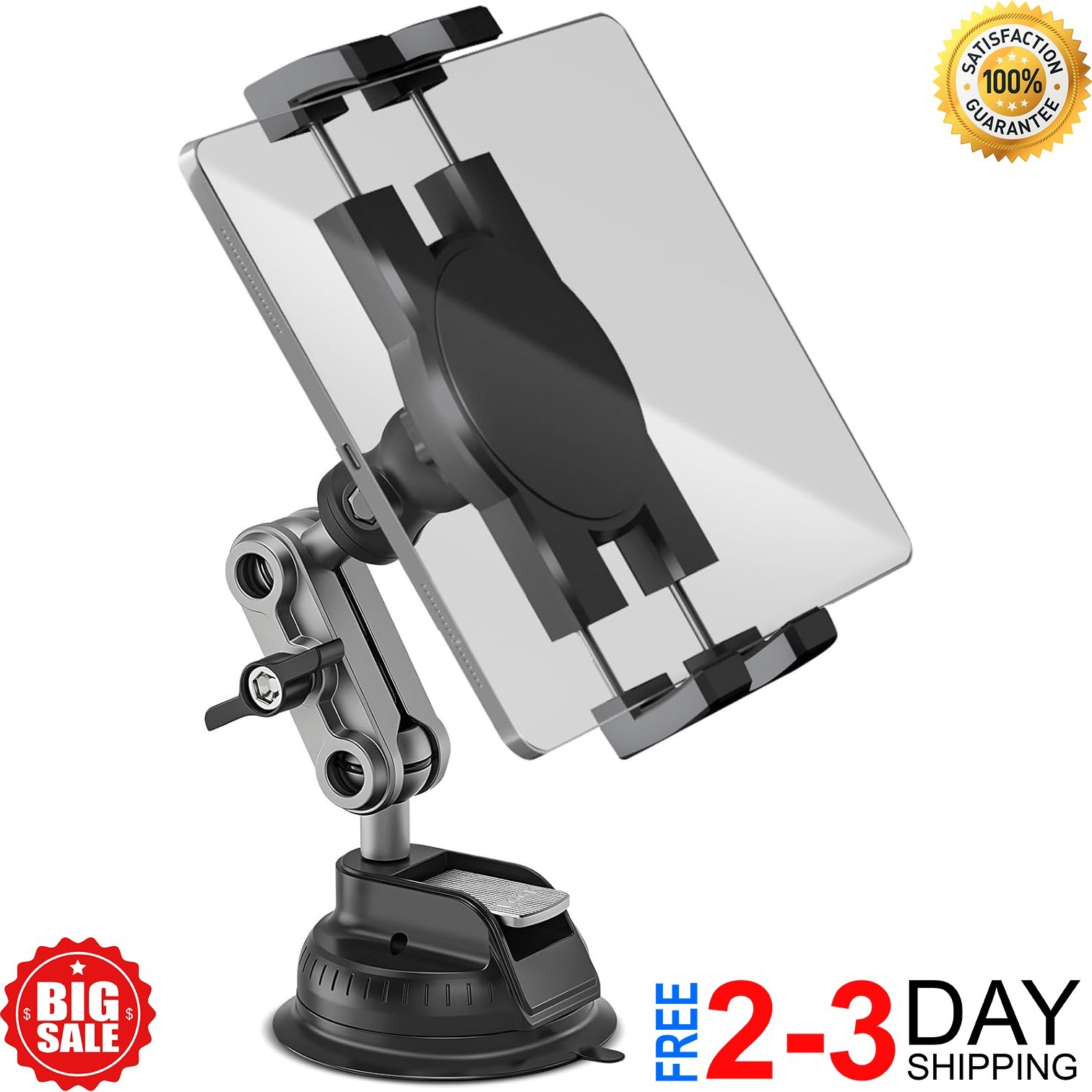 Heavy Duty Tablet Mount | Car Truck Dash/Windshield Holder for 4.7"-12.9" iPad