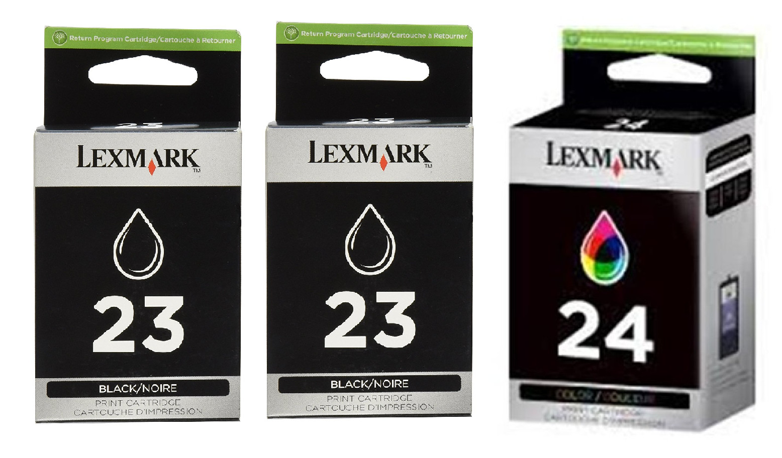 New Genuine Lexmark (2)23 24 Black Color 3PK Ink Cartridges X Series X4550