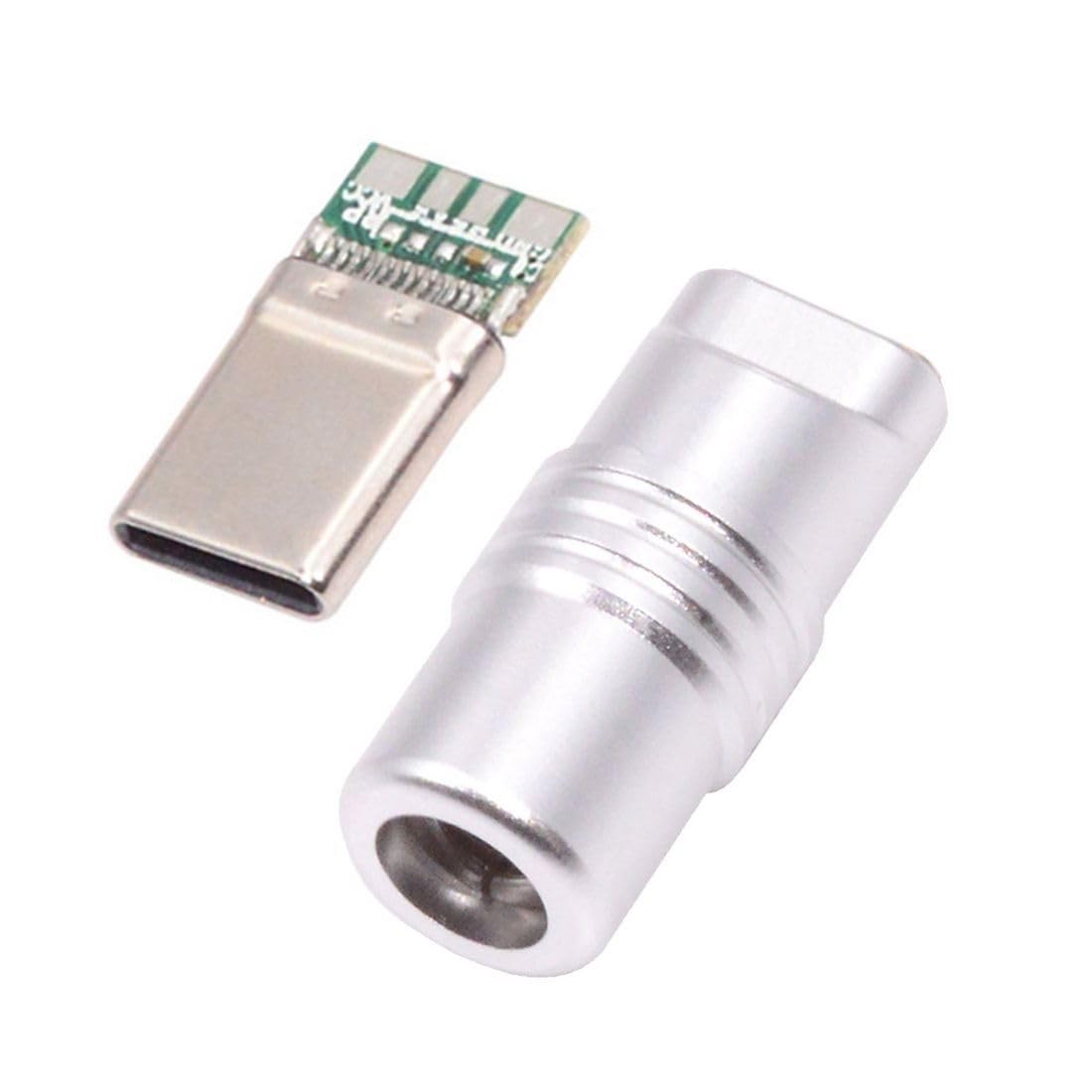 chenyang USB C DIY Connector Aluminum Alloy 3.0 Type C Male Plug Silver