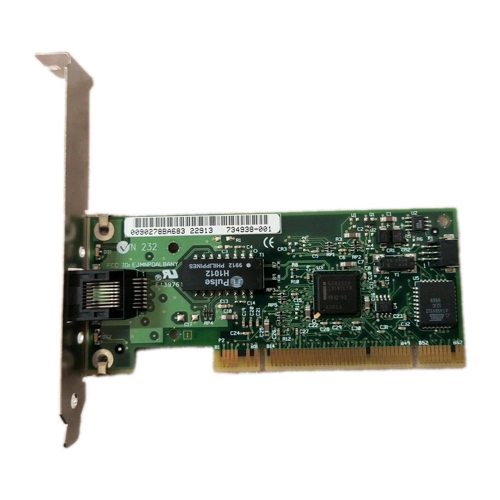 VINTAGE INTEL PCI 10/100 ETHERNET CARD FCC EJMNPDALBANY 734938-001 RM1-CBL31