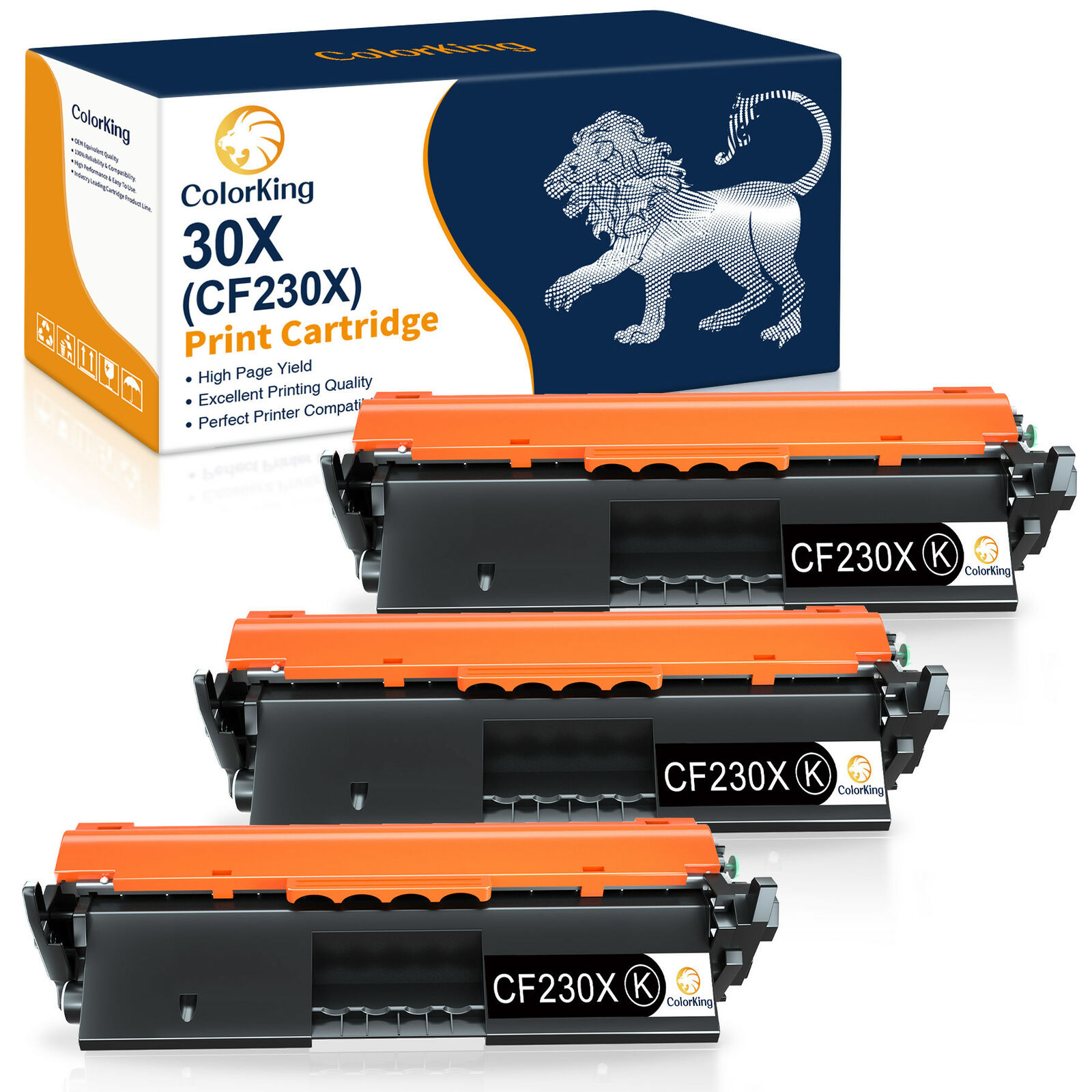 3x CF230X 30X Toner Cartridge Compatible for HP LaserJet M203dw Pro MFP M227d