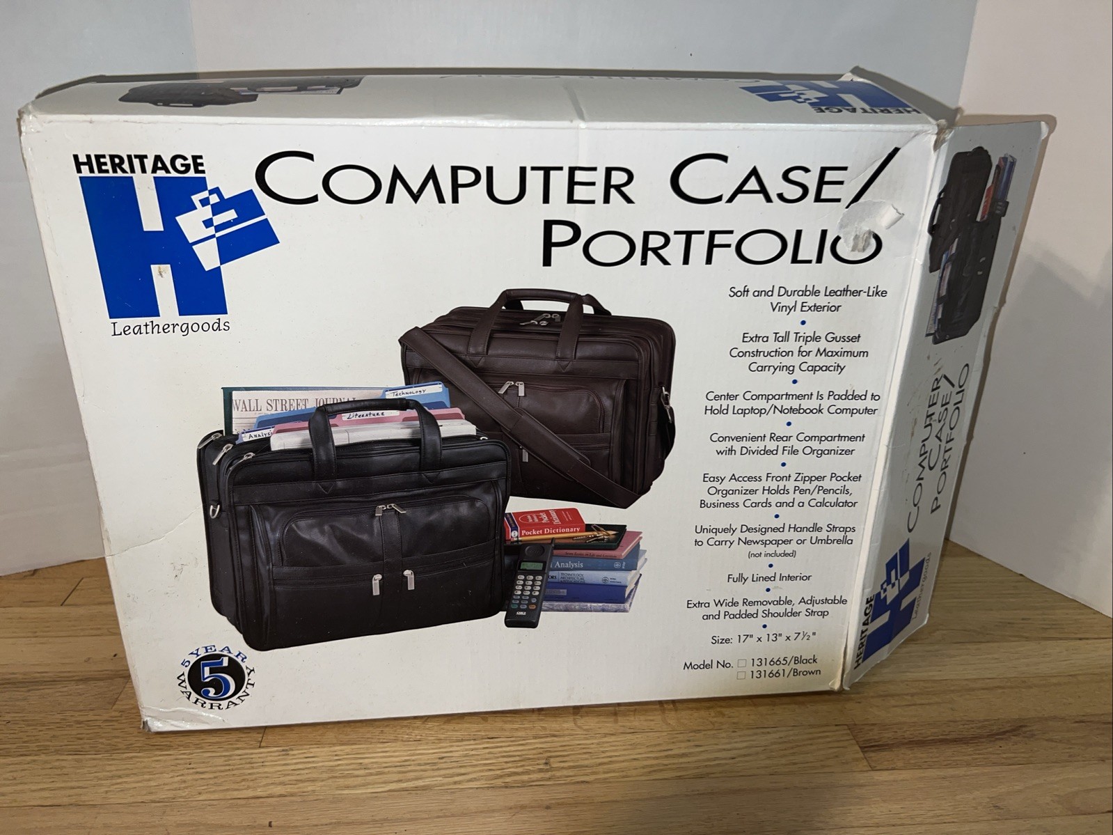 VTG Heritage Computer Laptop Case Portfolio NOS Black Business Briefcase 17”