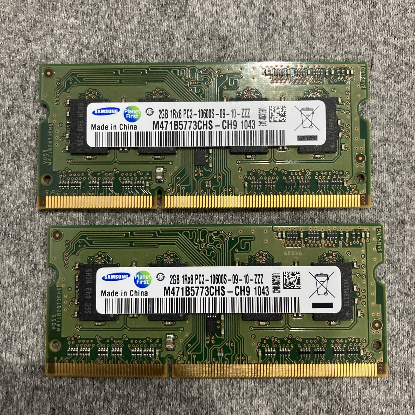 Samsung M471B5773CHS-CH9 4GB Kit 2x2GB  Pc3-10600 Ddr3-1333Mhz 1RX4 N-Exc