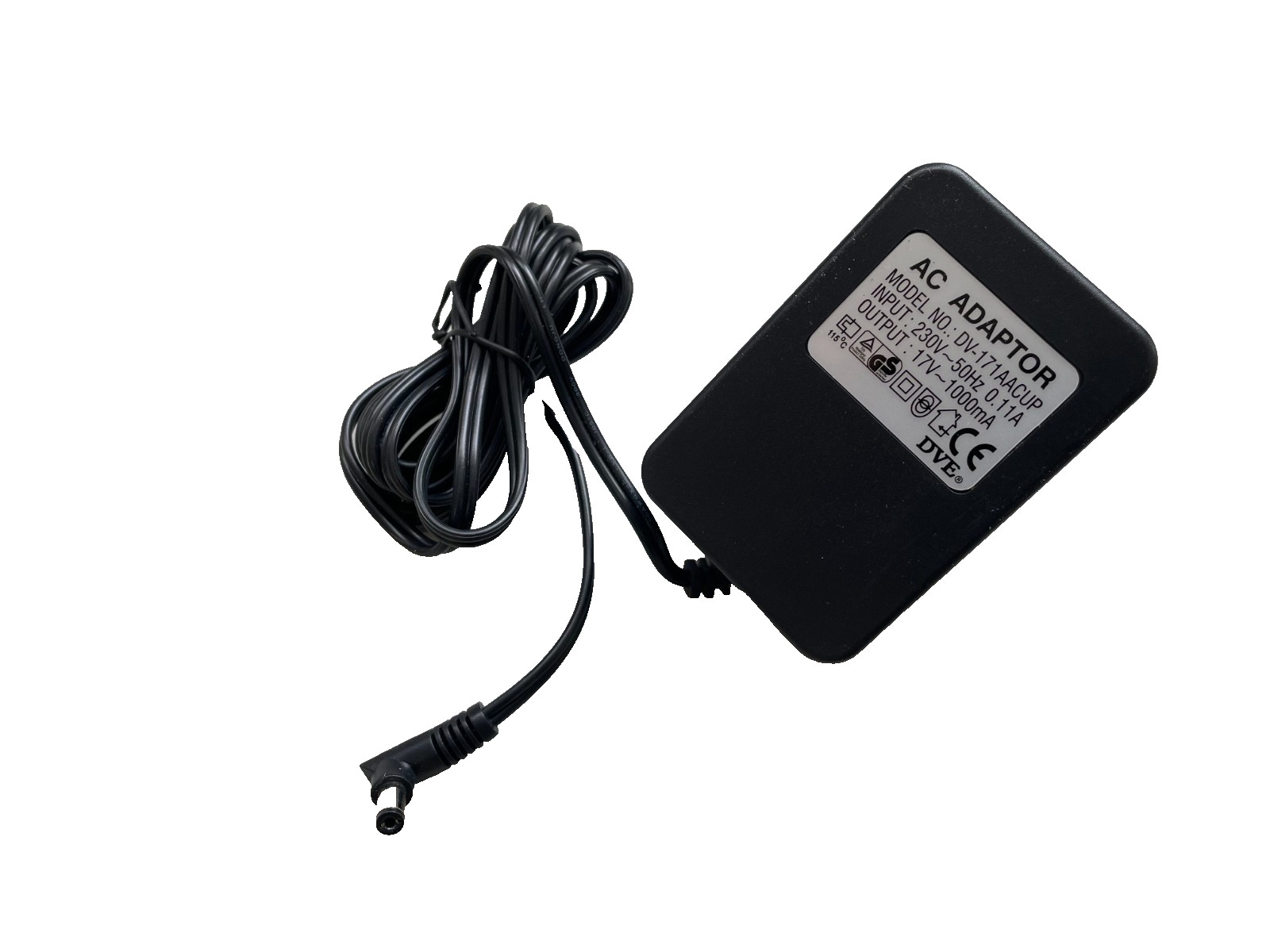 Original DVE DV-171AACUP power supply 17V 1A 5.5 x 2.5 mm new original packaging