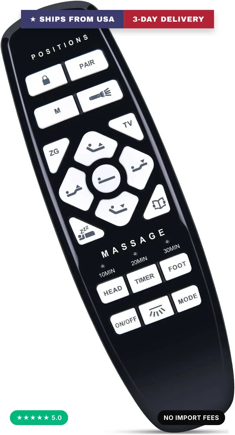 RF27 Replacement Remote Control for GhostBed RF.27.19.02 Adjustable Bed