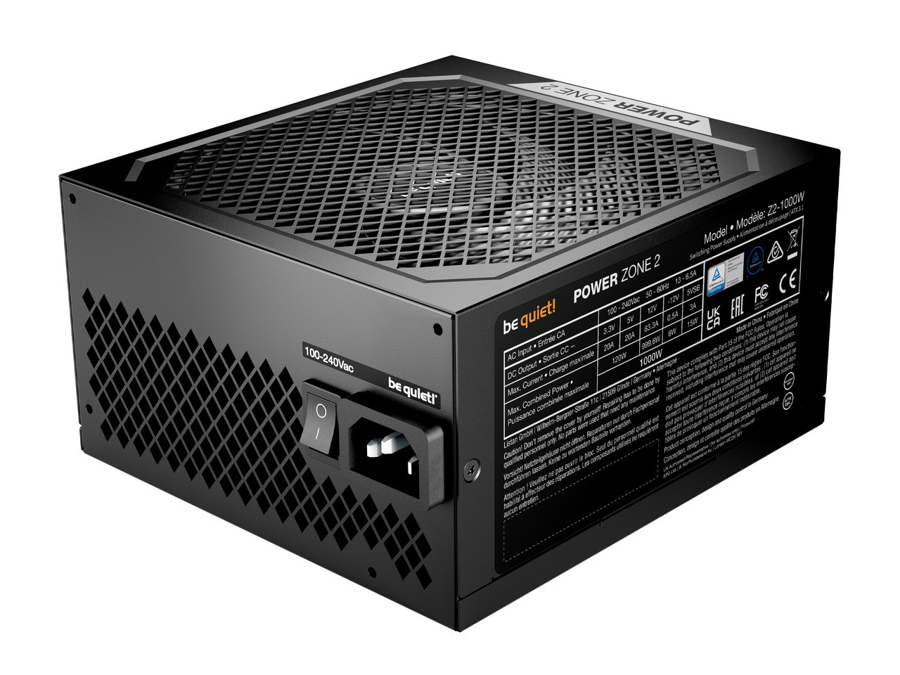 quiet Power Zone 2 1000W ATX 12V 3.1 Power Supply | 80 Plus Platinum and be