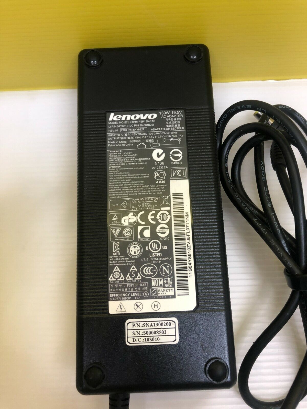 5x Lenovo Genuine 9NA1300200 AiO Ac adapter FSP130-RAB FRU. 54Y8827 Rev. 01