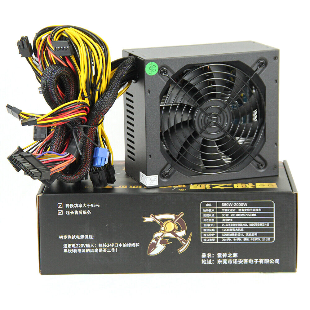 Modular Power Supply 2000W PSU 160v-240v For 8 Graphics GPU NEW