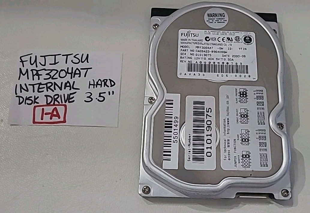 Fujitsu MPF3102AT CA05423-B321 Internal Hard Disk Drive 3.5" (1-A)