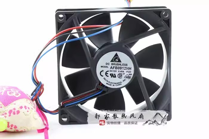 Delta AFB0912HH-FOO DC12V 0.4A 9025 3-Wire Dual Ball Cooling Fan