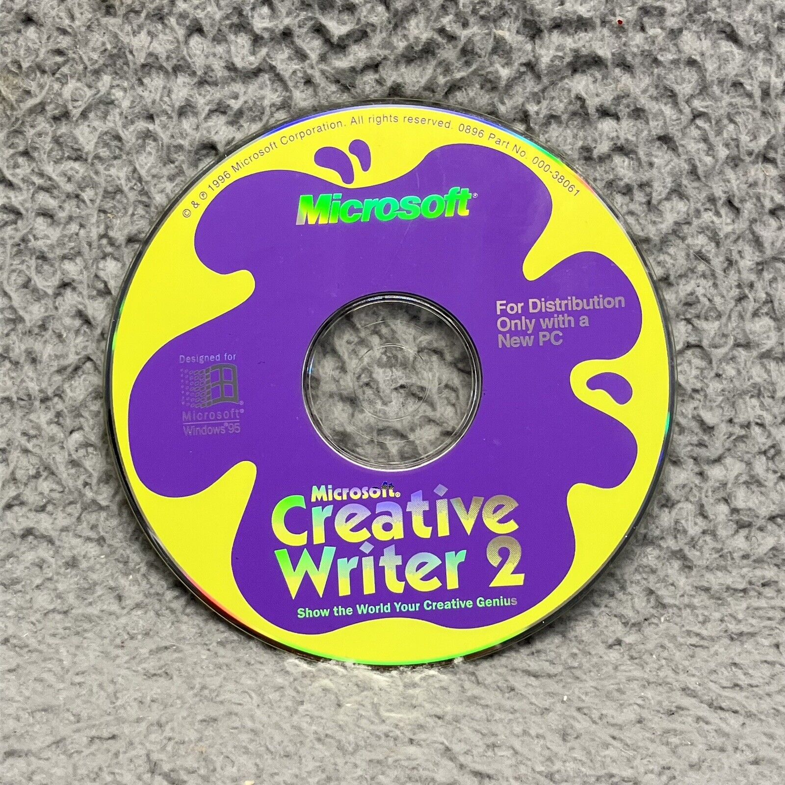 Vintage 1996 Microsoft Creative Writer 2 PC CD ROM Windows 95 Or Higher