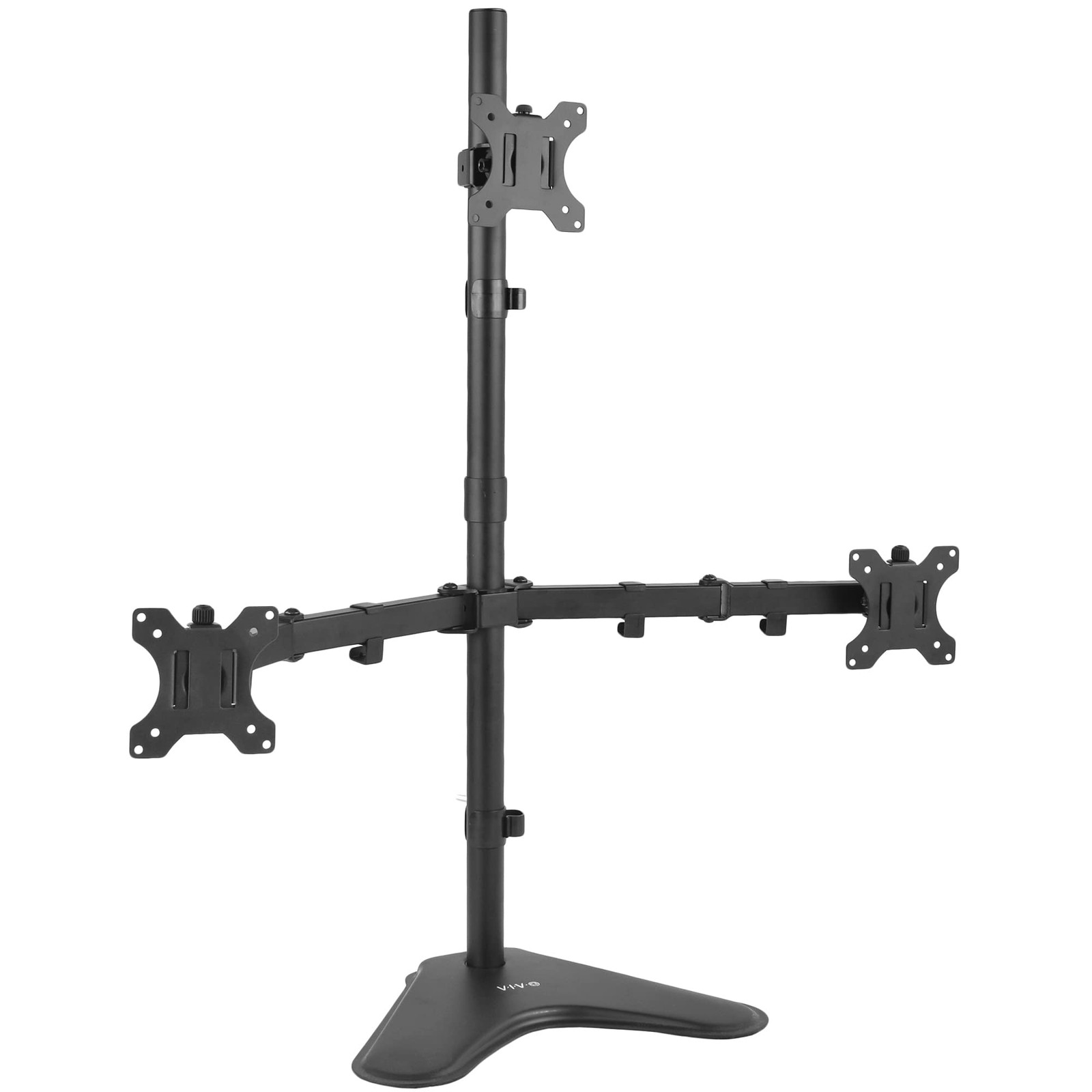 VIVO Triple LCD LED Computer Monitor Desk Stand, Free Standing Heavy Duty Ful...