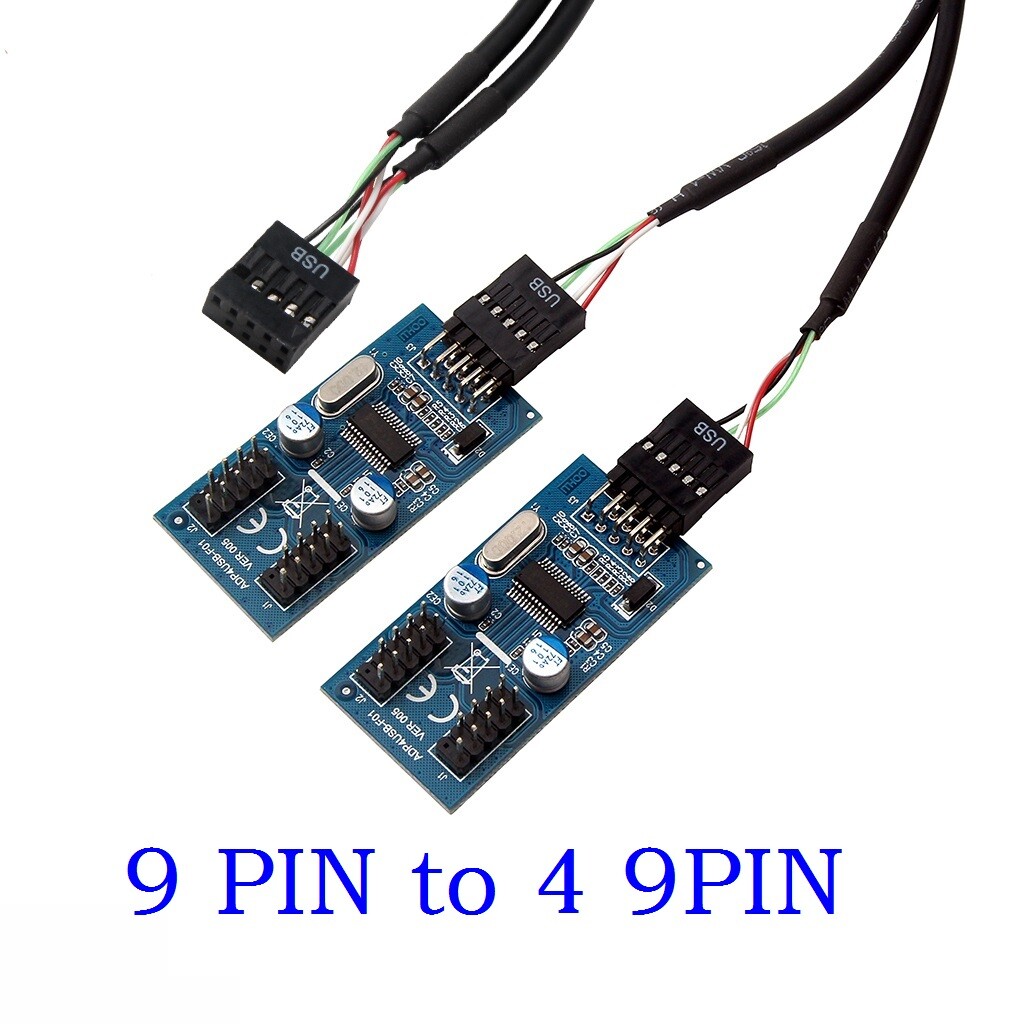 PC Case Internal 9-Pin USB 2.0 Male 1 To 4 Female Splitter PCB Chipset Extender