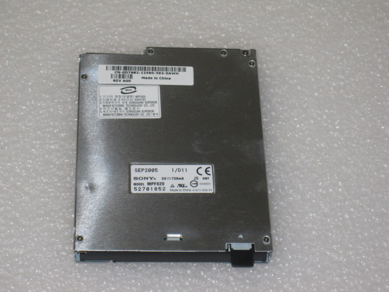 Genuine Dell SONY MPF820 Optiplex Floppy Disk and CD-ROM Drive Modules D7682