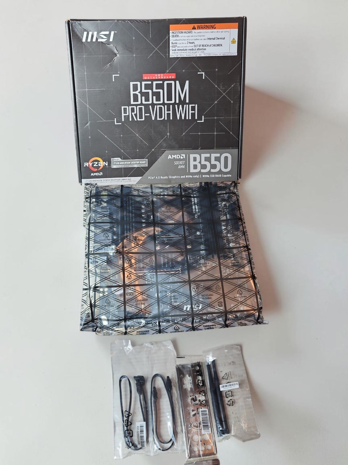 MSI PRO B550M PRO-VDH WIFI AM4 AMD B550 SATA 6Gb/s USB 3.0 Micro ATX AMD Motherb
