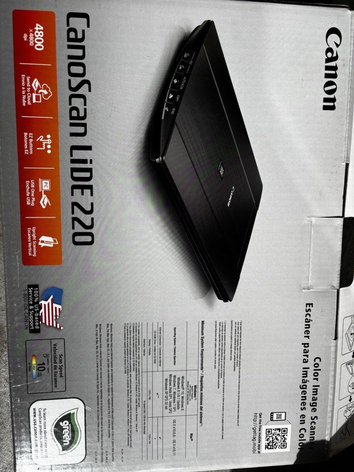 Canon Canoscan Lide 220 Color Flatbed USB Scanner Unused Opened Box NOS