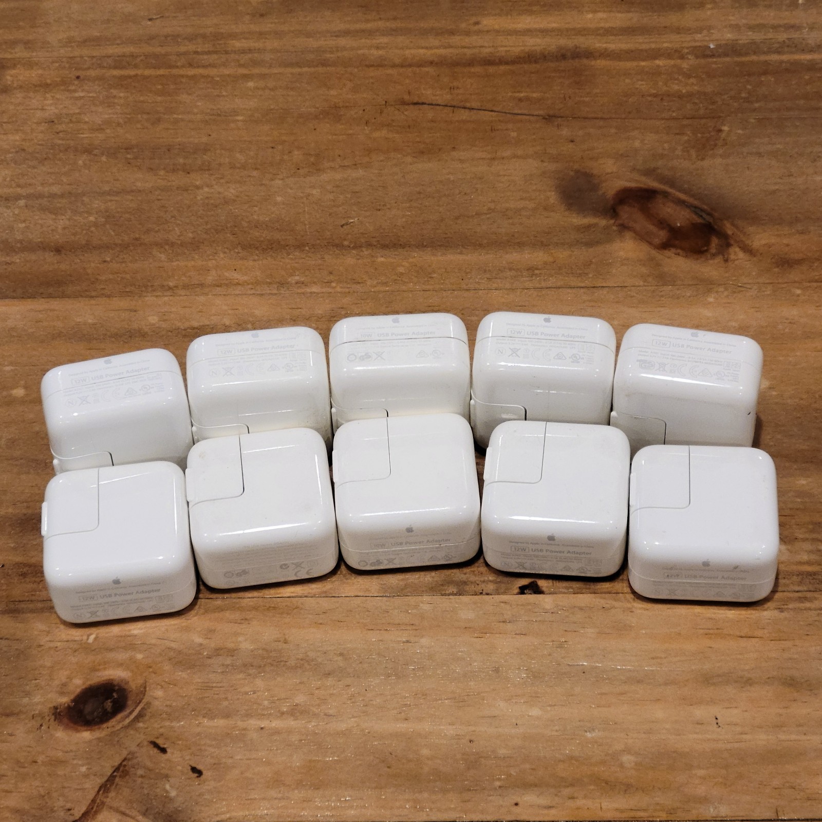Lot of 10 Apple 12W USB Power Adapter Wall Charger Block iPad iPhone A1401 OEM