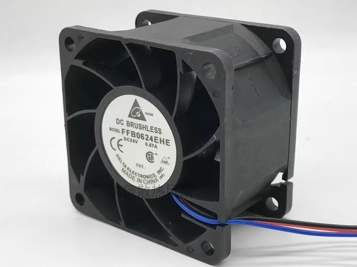 Delta FFB0624EHE 6038 DC24V 0.57A 6CM 3-Pin Dual Ball Inverter Cooling Fan