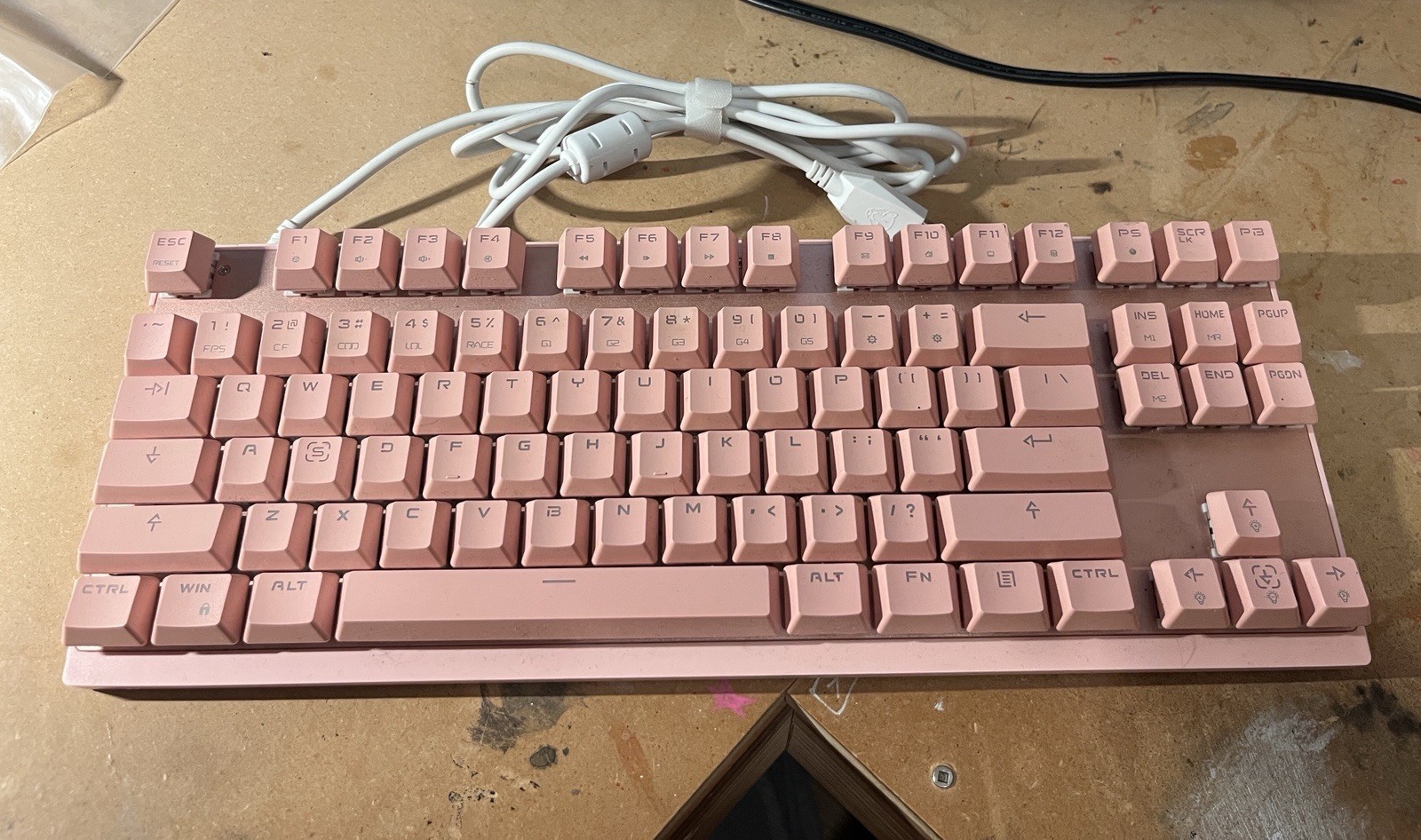 Motospeed Model K82 Mechanical Keyboard Pink, 87-Key RGB Gaming Keyboard