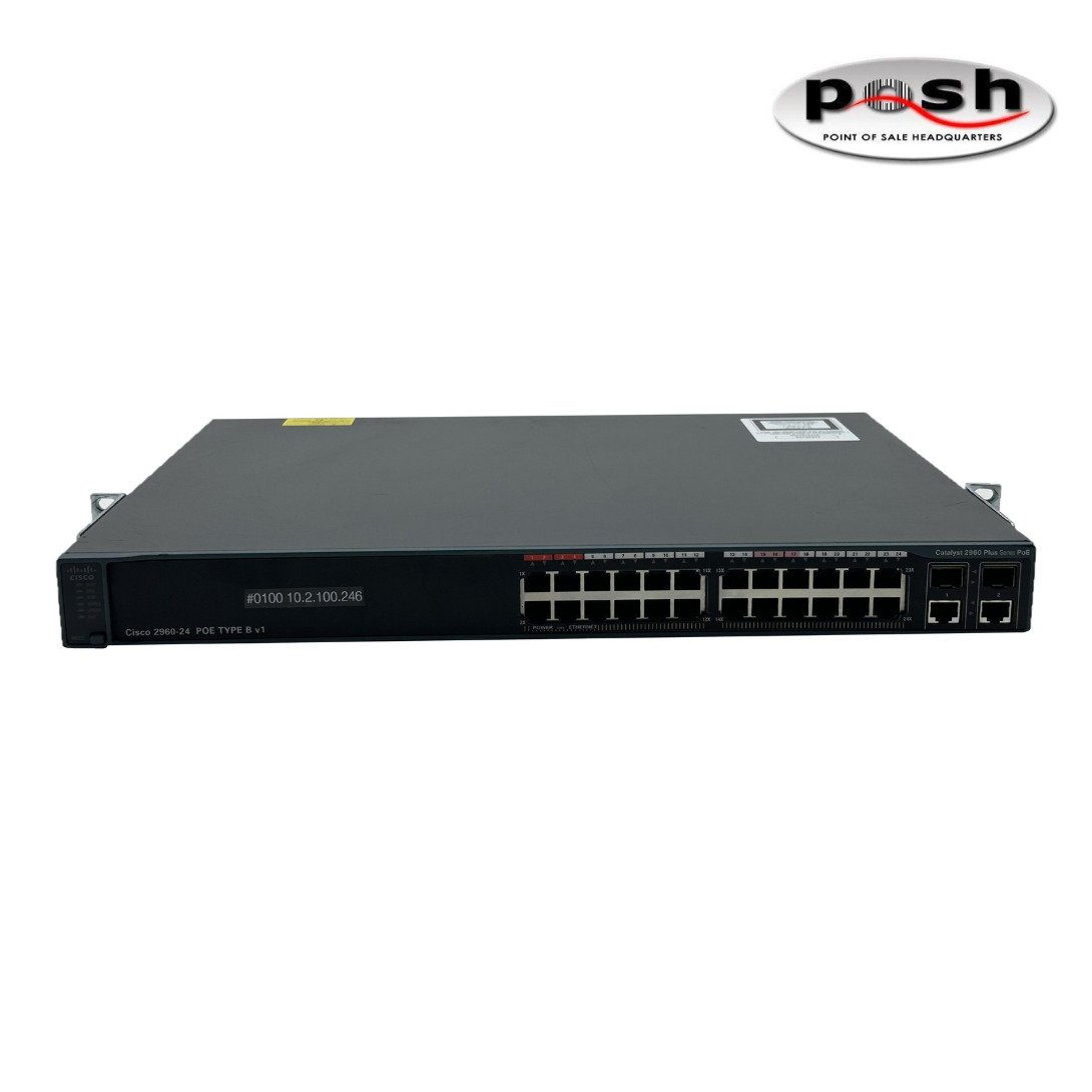 Cisco C2960-24 Catalyst 24 Ports Ethernet PoE Switch P/N: WS-C2960-24PC-L