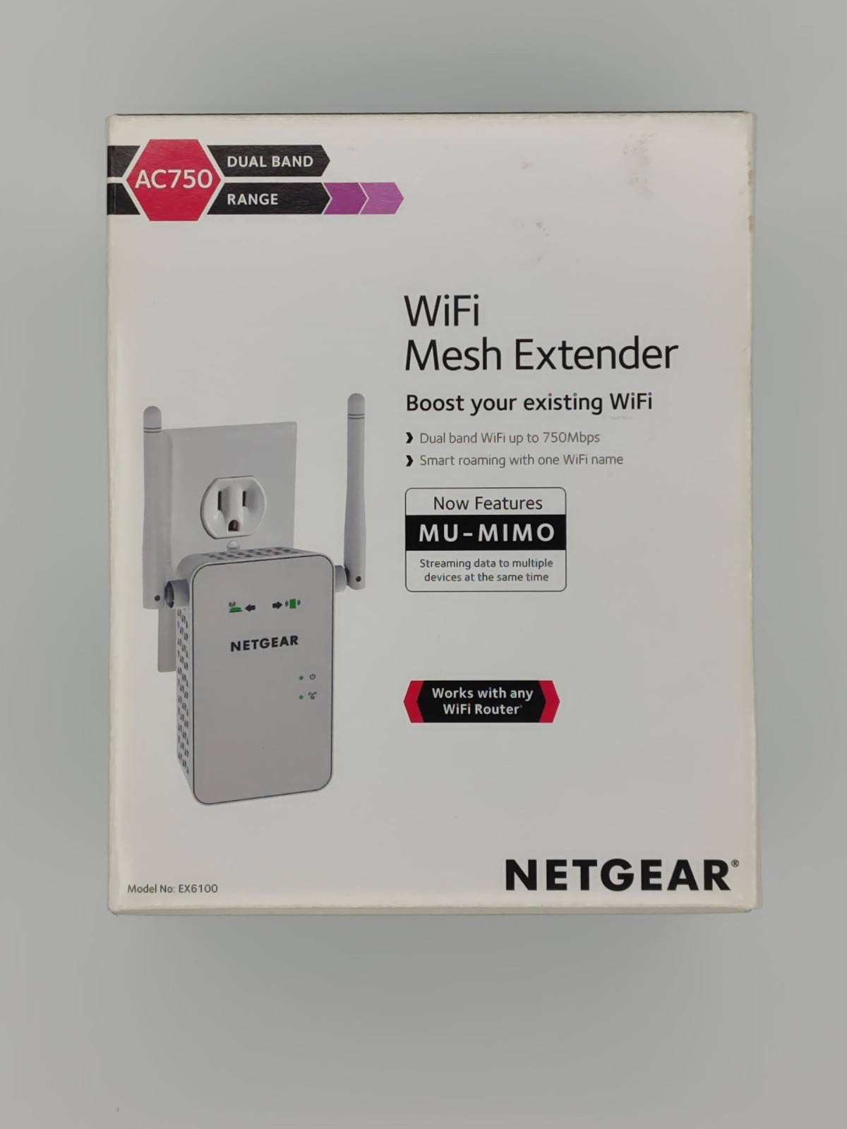 Netgear AC750 EX6100-100NAS | Wi-Fi Range Extender | Pre-Owned | Open Box