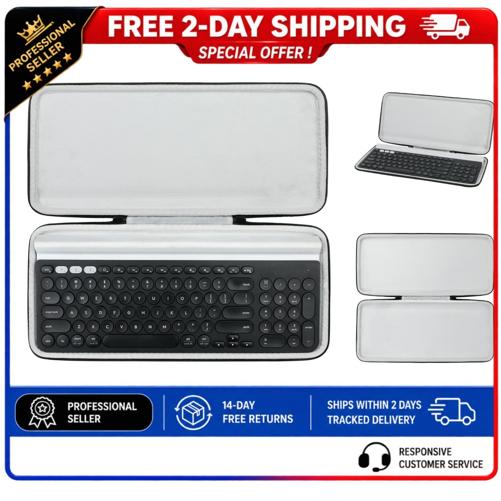 Khanka Hard Travel Case for Logitech K780 Multi-Device Wireless Keyboard