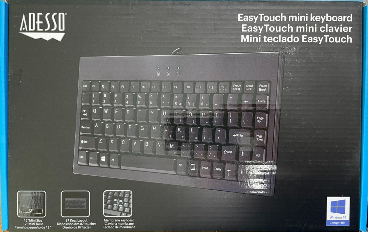 Adesso - AKB-110B - SlimTouch 110 - 3-Color Illuminated Mini Keyboard