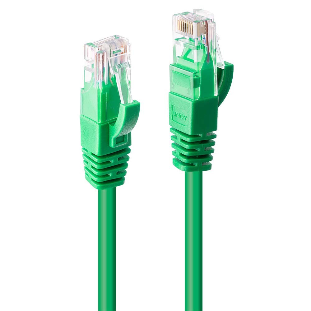 LINDY 3m Cat.6 U/UTP Network Cable, Green 3m Green