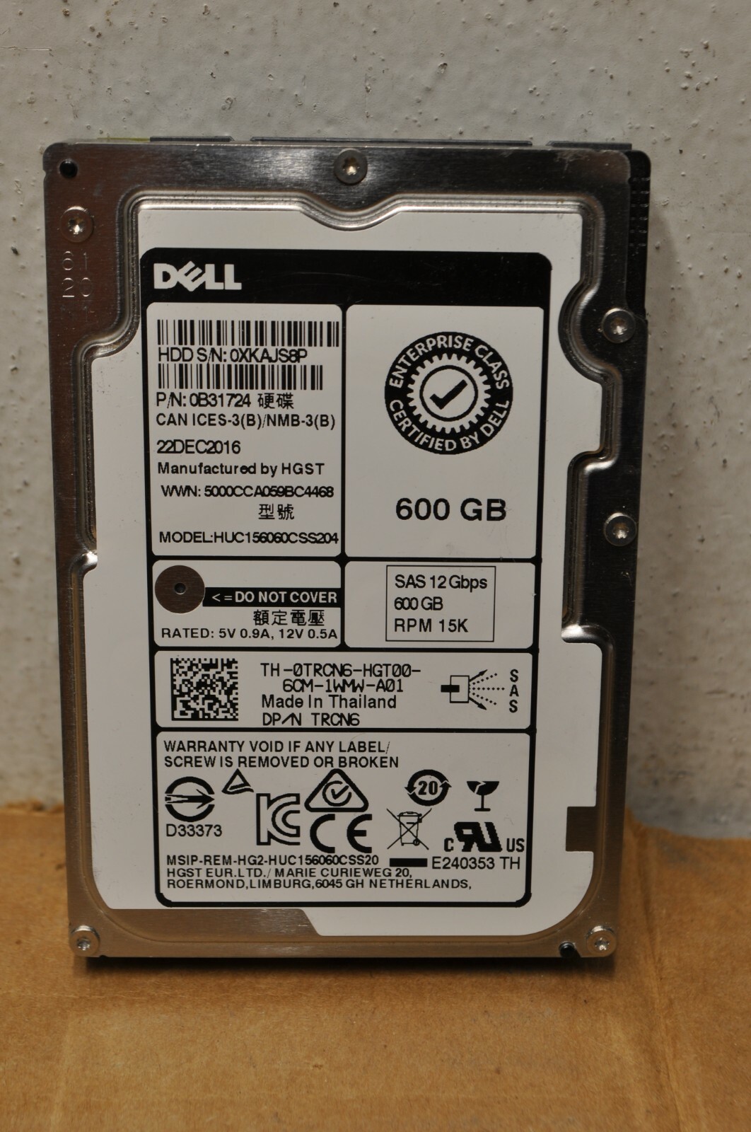 LOT OF 2 Dell 600GB 12Gbps 15K Server 12Gb SAS HDD 2.5 inch hard drive