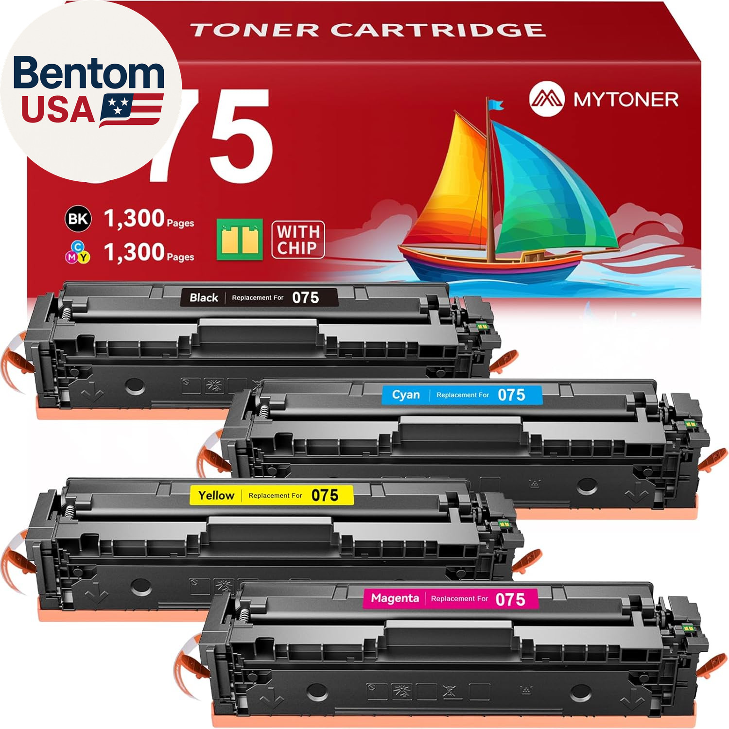 075 Toner Cartridge Set Compatible Replacement for Canon 075 075H Toner Cartridg