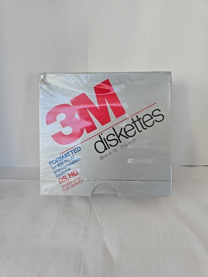 3M Diskettes Box of 10 5.25" DS HD PC AT Compatible High Density Sealed Box