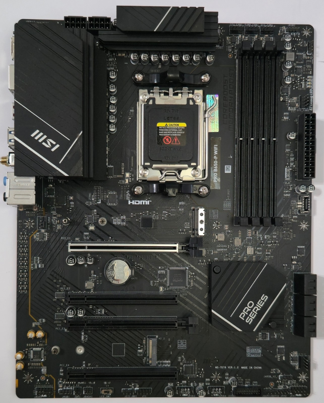 MSI Pro B650-P WiFi ProSeries Motherboard AMD AM5, ATX, DDR5, PCIe 4.0 *No I/O*