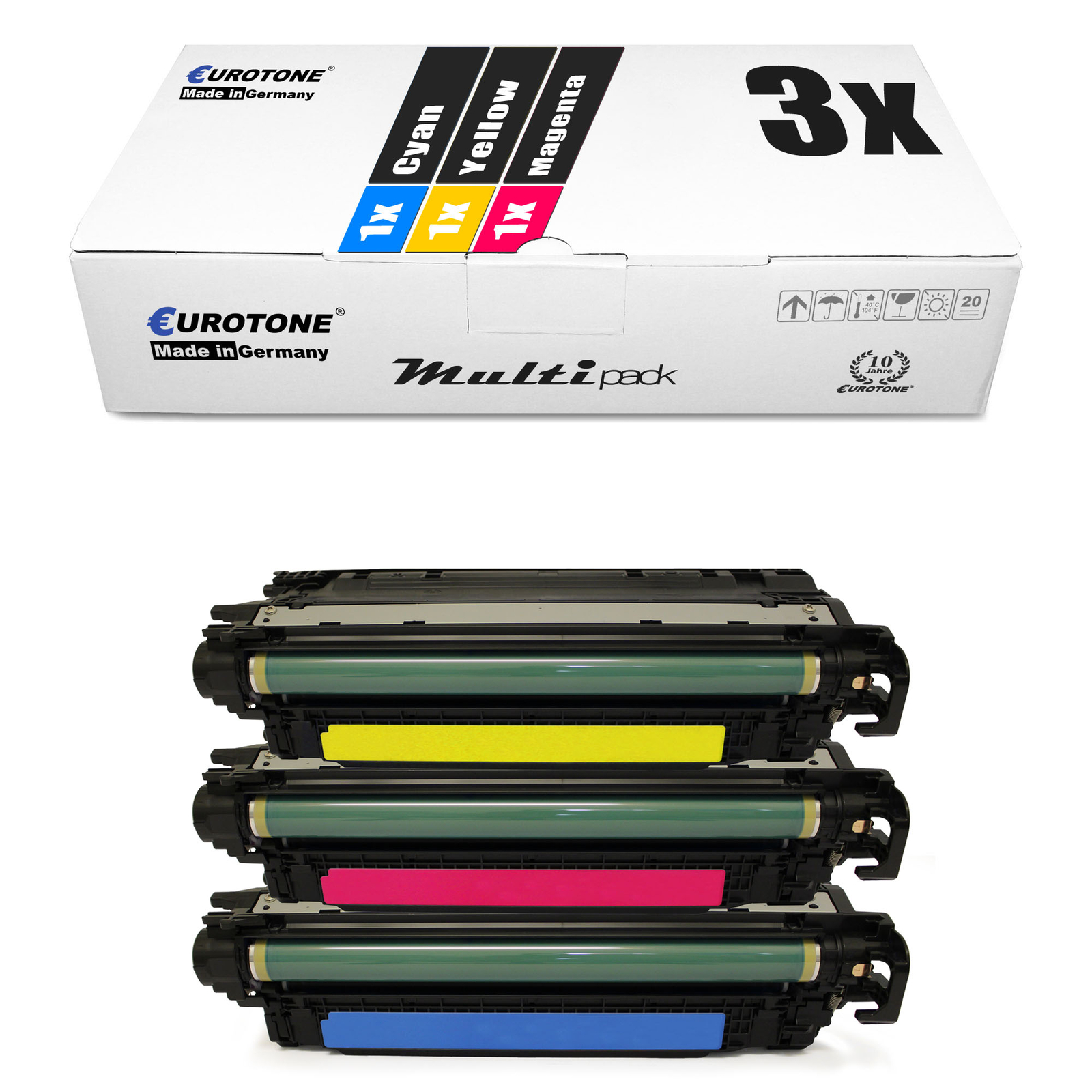 3X Eurotone ECO Cartridge For HP Color LaserJet Enterprise CM-4540