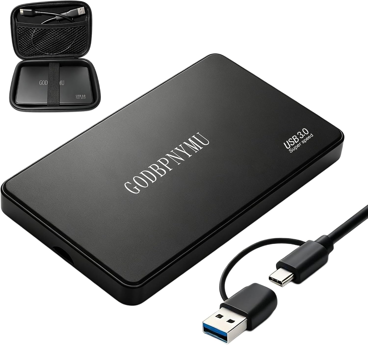 500GB External Hard Drive, Compact Portable USB 3.0/USB C