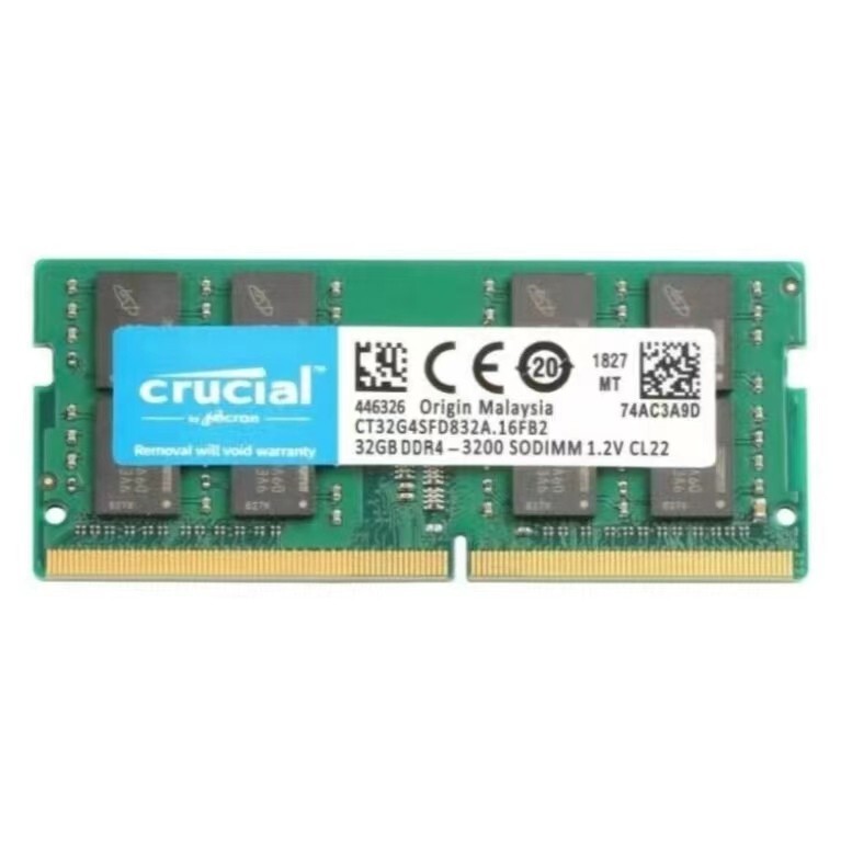 New Crucial 32GB DDR4 3200Mhz SODIMM Laptop CL22 260Pin Memory Ram CT32G4SFD832A
