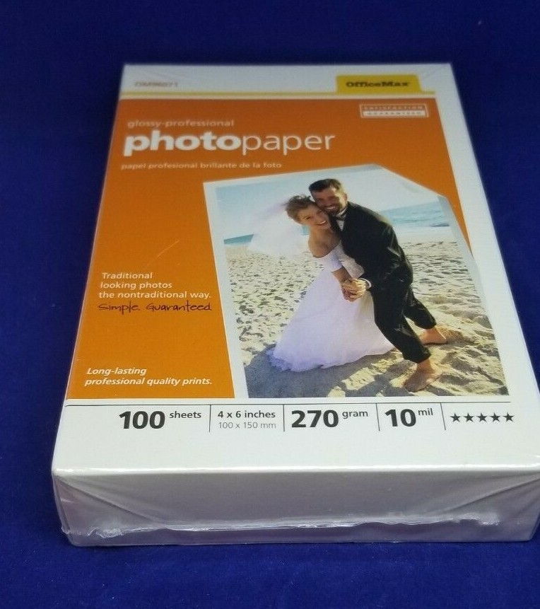 4x6 Glossy Professional Photopaper Officemax 270gram Printer 10mil