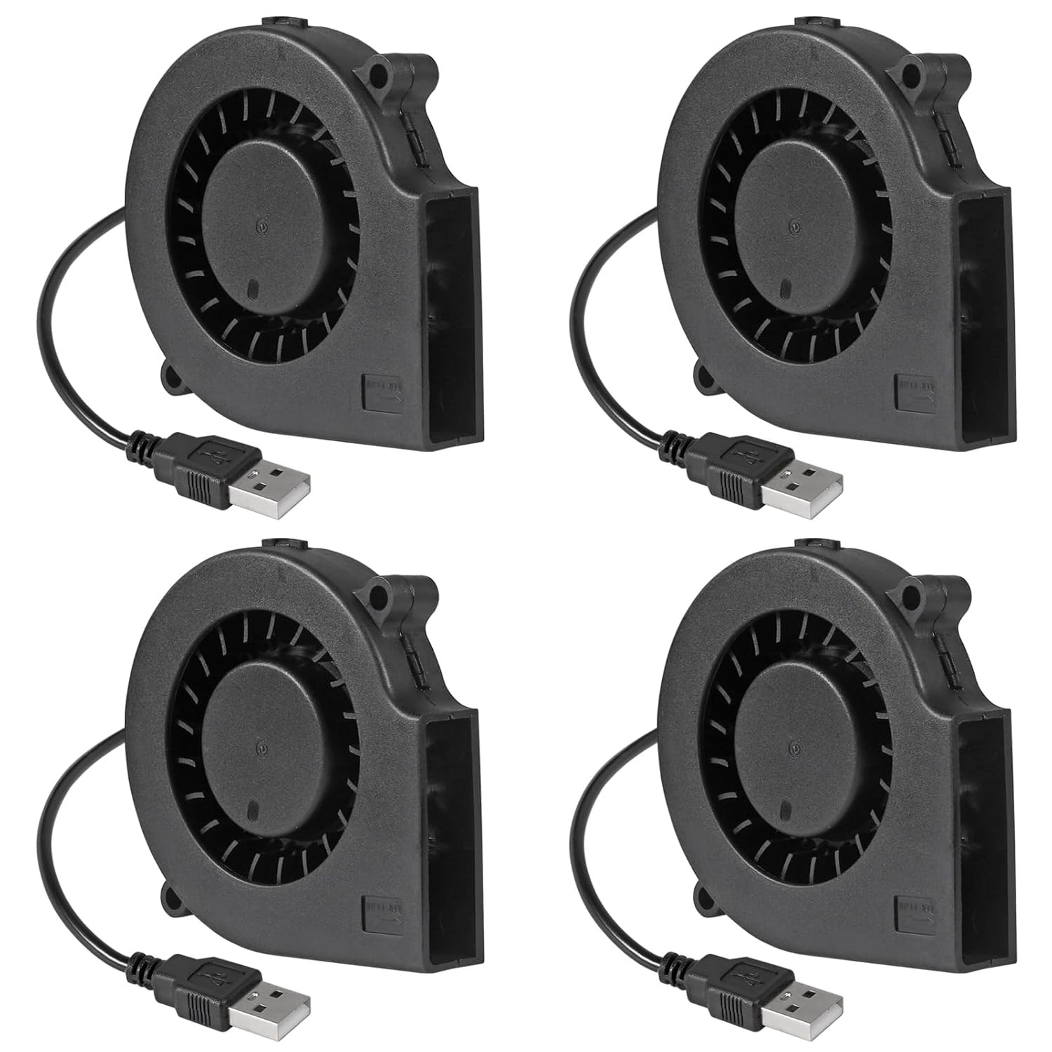 4Pcs 75mm USB Fan 75mm x 15mm Cooling Turbo Blower Fan 5V 7515 USB DC Brushle...