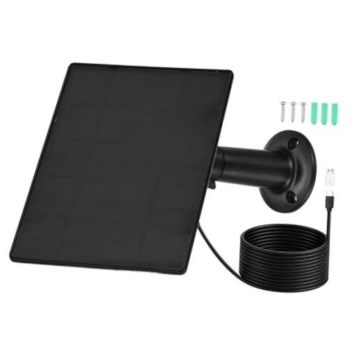 1 Pack of 5V 2W Solar Panel, 360° Rotation IP65 Waterproof Dual Type-C/Micro