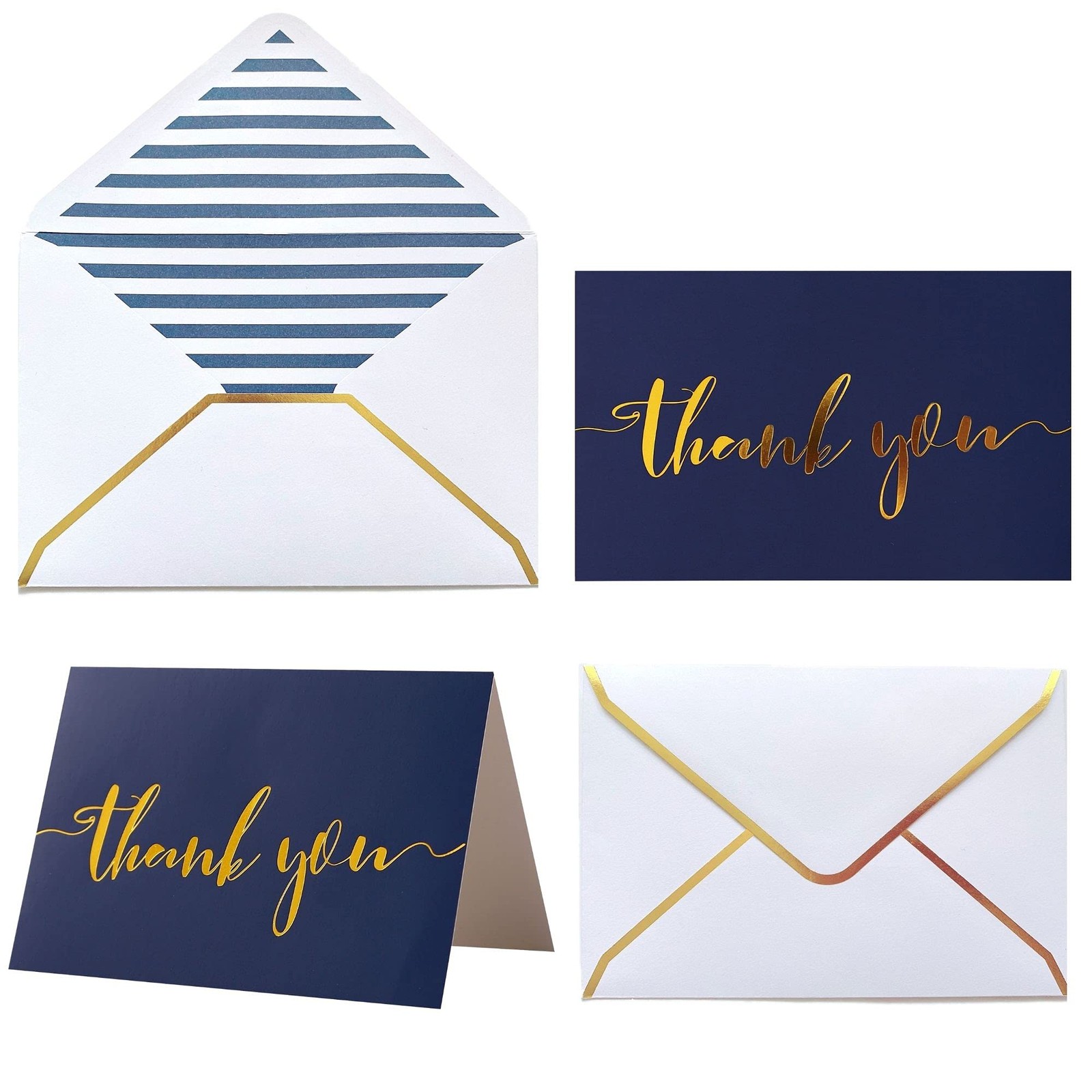Thank You Cards 4x6 Inch Navy Blue Heavy Duty Winoo Design Envelopes