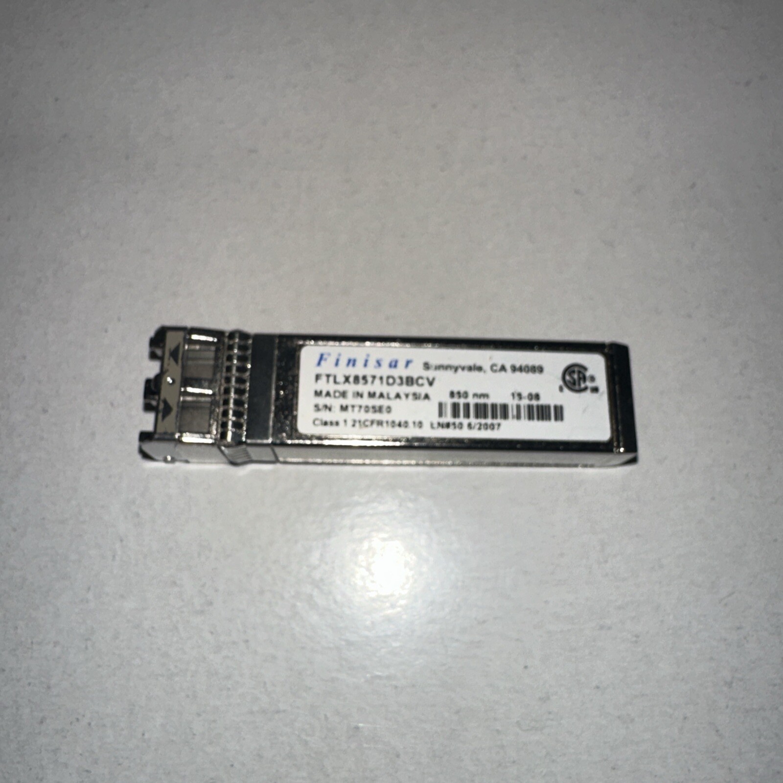 Finisar FTLX8571D3BCV 10Gb SFP+ 850nm MMF Transceiver