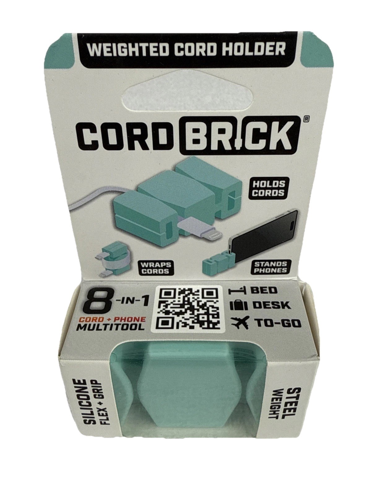 Cordbrick (Cord Brick) Weighted Cord Holder Nightstand Charger Cable 8-in-1